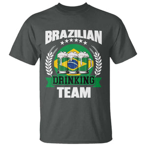 Brazil Drinking Team T Shirt Funny Brazilian Flag Beer Party Gift TS14 Dark Heather Print Your Wear
