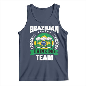 Brazil Drinking Team Tank Top Funny Brazilian Flag Beer Party Gift TS14 Navy Print Your Wear