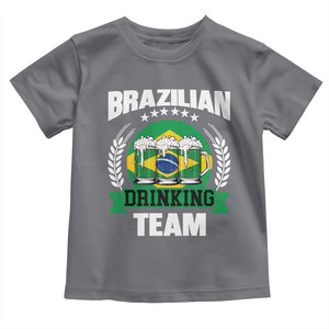 Brazil Drinking Team Toddler T Shirt Funny Brazilian Flag Beer Party Gift TS14 Charcoal Print Your Wear