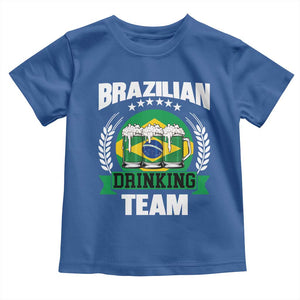 Brazil Drinking Team Toddler T Shirt Funny Brazilian Flag Beer Party Gift TS14 Royal Blue Print Your Wear