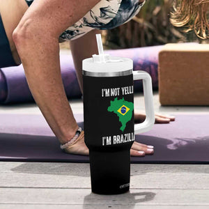 I'm Not Yelling I'm Brazilian Tumbler With Handle Funny Brazil Pride TS14 Print Your Wear