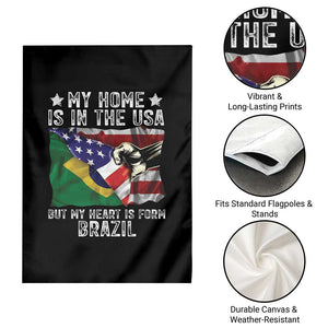 Brazilian American Patriot Heart Is From Brazil Flag Garden Flag TS14 Print Your Wear