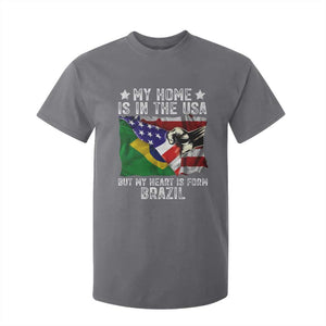 Brazilian American Patriot Heart Is From Brazil Flag T Shirt For Kid TS14 Print Your Wear