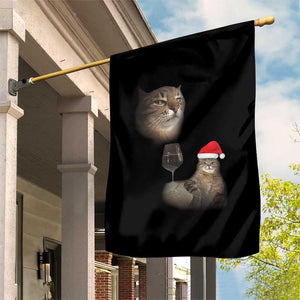 Funny Cat Christmas Garden Flag Cats Drinking Wine Oddly Specific Meme TS14 Print Your Wear