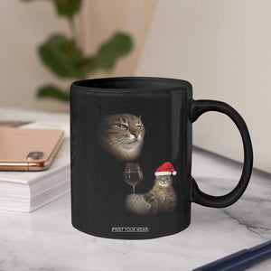 Funny Cat Christmas Coffee Mug Cats Drinking Wine Oddly Specific Meme TS14 Print Your Wear