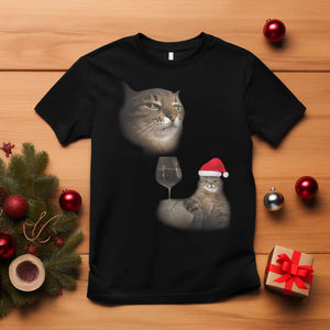 Funny Cat Christmas T Shirt Cats Drinking Wine Oddly Specific Meme TS14 Black Print Your Wear