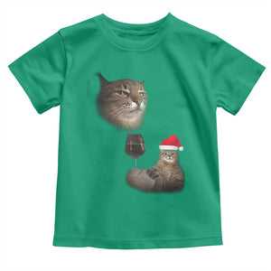 Funny Cat Christmas Toddler T Shirt Cats Drinking Wine Oddly Specific Meme TS14 Irish Green Print Your Wear