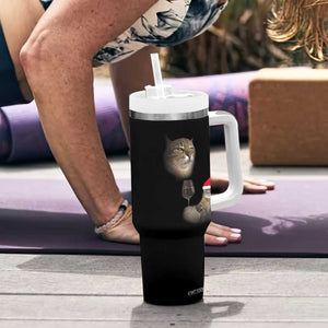 Funny Cat Christmas Tumbler With Handle Cats Drinking Wine Oddly Specific Meme TS14 Print Your Wear