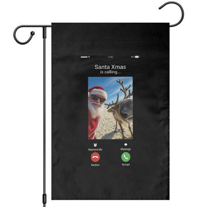 Santa Christmas Meme Garden Flag Reindeer Video Call TS14 Black Print Your Wear