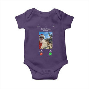Santa Christmas Meme Baby Onesie Reindeer Video Call TS14 Purple Print Your Wear