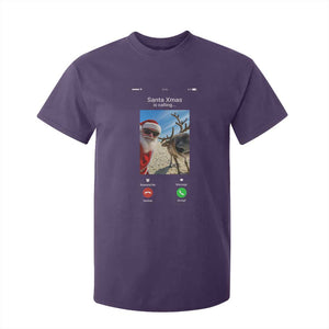 Santa Christmas Meme T Shirt For Kid Reindeer Video Call TS14 Purple Print Your Wear