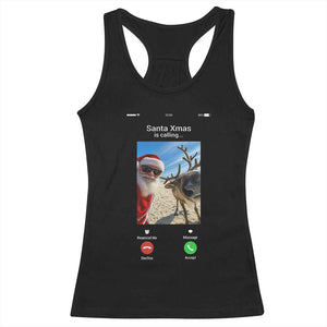 Santa Christmas Meme Racerback Tank Top Reindeer Video Call TS14 Black Print Your Wear
