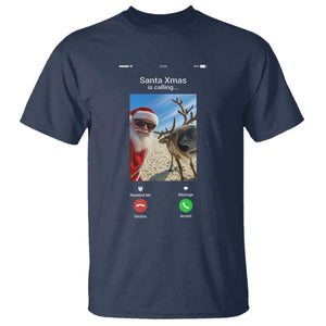 Santa Christmas Meme T Shirt Reindeer Video Call TS14 Navy Print Your Wear