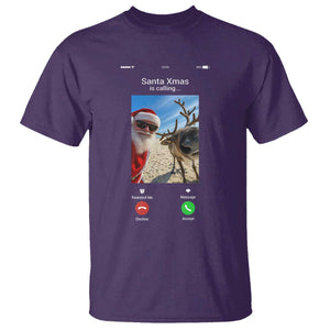 Santa Christmas Meme T Shirt Reindeer Video Call TS14 Purple Print Your Wear