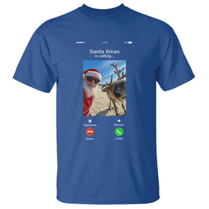 Santa Christmas Meme T Shirt Reindeer Video Call TS14 Royal Blue Print Your Wear