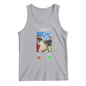 Santa Christmas Meme Tank Top Reindeer Video Call TS14 Athletic Heather Print Your Wear
