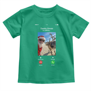 Santa Christmas Meme Toddler T Shirt Reindeer Video Call TS14 Irish Green Print Your Wear