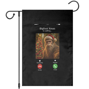 Funny Bigfoot Christmas Garden Flag Sasquatch Video Call Meme TS14 Black Print Your Wear