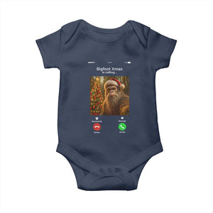 Funny Bigfoot Christmas Baby Onesie Sasquatch Video Call Meme TS14 Navy Print Your Wear