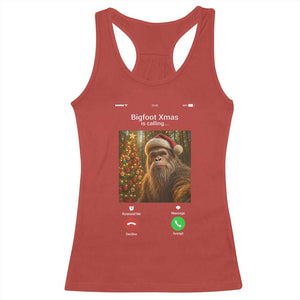 Funny Bigfoot Christmas Racerback Tank Top Sasquatch Video Call Meme TS14 Red Print Your Wear