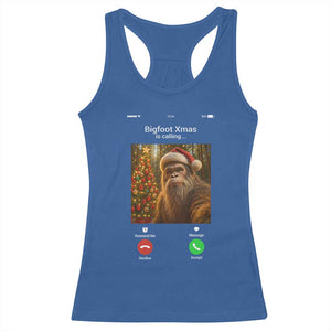 Funny Bigfoot Christmas Racerback Tank Top Sasquatch Video Call Meme TS14 Royal Blue Print Your Wear