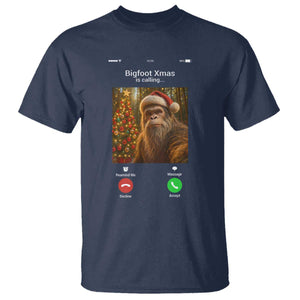 Funny Bigfoot Christmas T Shirt Sasquatch Video Call Meme TS14 Navy Print Your Wear