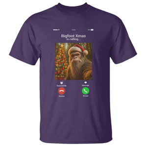 Funny Bigfoot Christmas T Shirt Sasquatch Video Call Meme TS14 Purple Print Your Wear