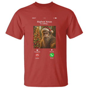 Funny Bigfoot Christmas T Shirt Sasquatch Video Call Meme TS14 Red Print Your Wear