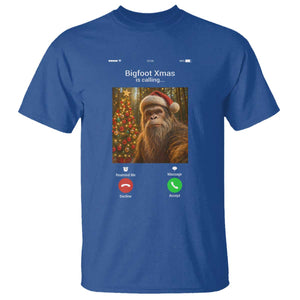 Funny Bigfoot Christmas T Shirt Sasquatch Video Call Meme TS14 Royal Blue Print Your Wear