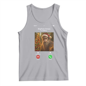 Funny Bigfoot Christmas Tank Top Sasquatch Video Call Meme TS14 Athletic Heather Print Your Wear