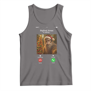Funny Bigfoot Christmas Tank Top Sasquatch Video Call Meme TS14 Deep Heather Print Your Wear