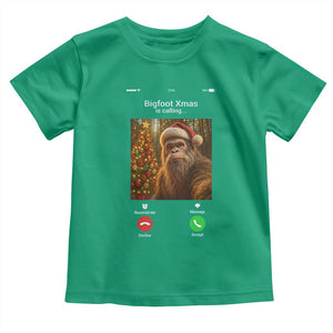 Funny Bigfoot Christmas Toddler T Shirt Sasquatch Video Call Meme TS14 Irish Green Print Your Wear