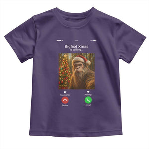 Funny Bigfoot Christmas Toddler T Shirt Sasquatch Video Call Meme TS14 Purple Print Your Wear