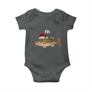 Funny Misspelled Fish Christmas Meme Baby Onesie TS14 Dark Heather Print Your Wear