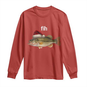 Funny Misspelled Fish Christmas Meme Long Sleeve Shirt TS14 Red Print Your Wear