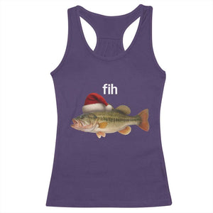 Funny Misspelled Fish Christmas Meme Racerback Tank Top TS14 Purple Print Your Wear