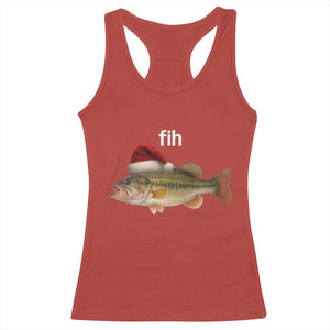 Funny Misspelled Fish Christmas Meme Racerback Tank Top TS14 Red Print Your Wear