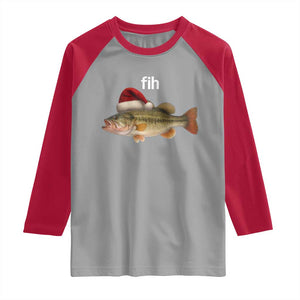 Funny Misspelled Fish Christmas Meme Raglan Shirt TS14 Sport Gray Red Print Your Wear