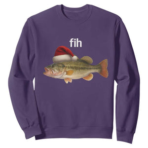 Funny Misspelled Fish Christmas Meme Sweatshirt TS14 Purple Print Your Wear