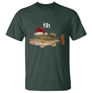 Funny Misspelled Fish Christmas Meme T Shirt TS14 Dark Forest Green Print Your Wear