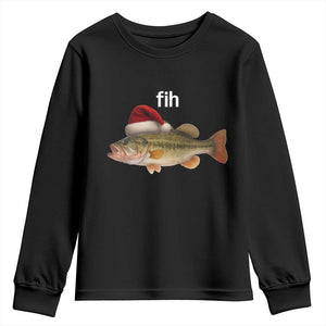 Funny Misspelled Fish Christmas Meme Youth Sweatshirt TS14 Black Print Your Wear