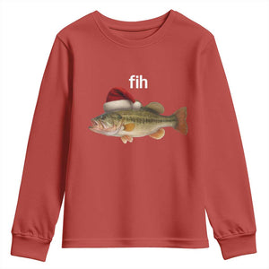 Funny Misspelled Fish Christmas Meme Youth Sweatshirt TS14 Red Print Your Wear