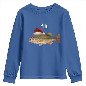 Funny Misspelled Fish Christmas Meme Youth Sweatshirt TS14 Royal Blue Print Your Wear