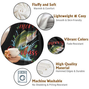 Bass Fish Christmas Throw Blanket Merry Chrisbass TS14 Print Your Wear