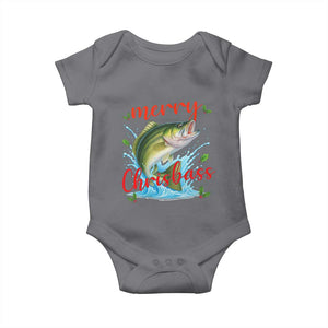 Bass Fish Christmas Baby Onesie Merry Chrisbass TS14 Charcoal Print Your Wear