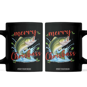 Bass Fish Christmas Coffee Mug Merry Chrisbass TS14 Black Print Your Wear