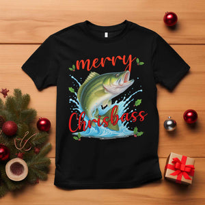 Bass Fish Christmas T Shirt Merry Chrisbass TS14 Black Print Your Wear