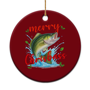 Bass Fish Xmas Ceramic Ornament Merry Chrisbass TS14 1pc Red Print Your Wear