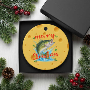 Bass Fish Xmas Ceramic Ornament Merry Chrisbass TS14 1pc Yellow Cheese Print Your Wear