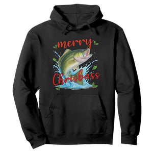 Bass Fish Christmas Hoodie Merry Chrisbass TS14 Black Print Your Wear